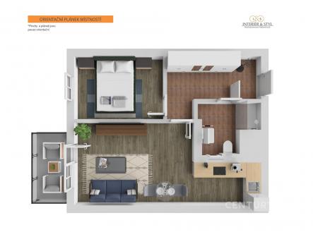 . | Pronájem bytu, 2+kk, 47 m²