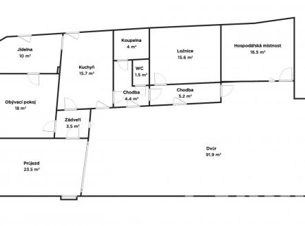 Půdorys | Prodej - dům/vila, 95 m²