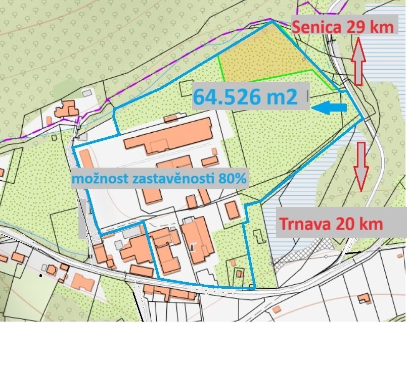 Vícefunkční areál s pozemky 64.526 m2, Majdan - Horné Orešany, Slovensko