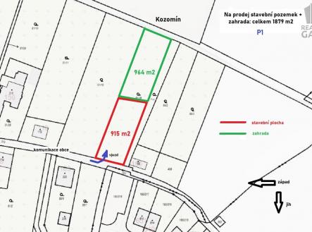 kat mapa P1 | Prodej - pozemek pro bydlení, 1 879 m²