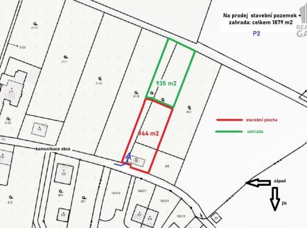 kat mapa P2 | Prodej - pozemek pro bydlení, 1 878 m²