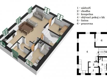půdorys přízemí_ | Prodej - pozemek pro bydlení, 832 m²