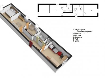 půdorys | Prodej bytu, 2+1, 55 m²