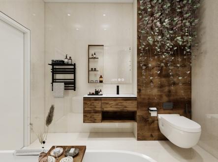 106 vizualizace koupelny | Prodej bytu, 1+kk, 30 m²