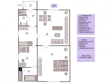 pudorys 1NP | Prodej - dům/vila, 126 m²