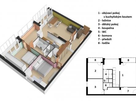 půdorys | Prodej bytu, 3+kk, 78 m²