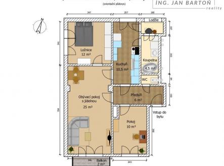 pudorys-2d.jpg | Prodej bytu, 3+1, 73 m²