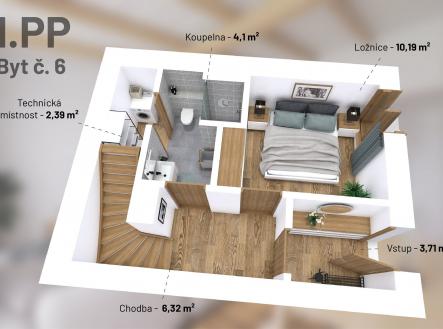 3D1. | Prodej bytu, 2+kk, 51 m²