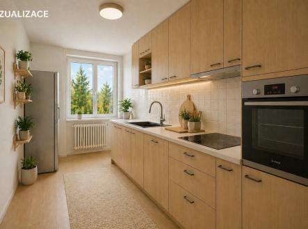 Kuchyň- vizualizace | Prodej bytu, 3+1, 72 m²
