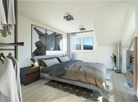 Vizualizace ložnice v druhém patře | Prodej bytu, 5+kk, 130 m²