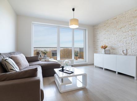 Obývací pokoj s terasou | Pronájem bytu, 3+kk, 70 m²