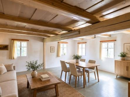Vizualizace světnice v přízemí | Prodej - chata/rekreační objekt, 309 m²