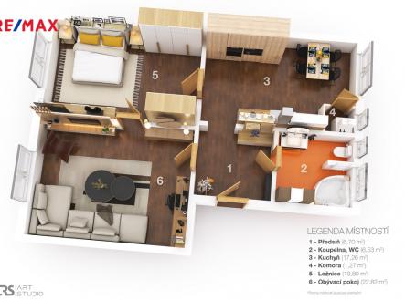 3d-layout.jpg | Prodej bytu, 2+1, 76 m²