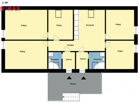 Půdorys II.NP - 2D | Prodej - hotel, 245 m²