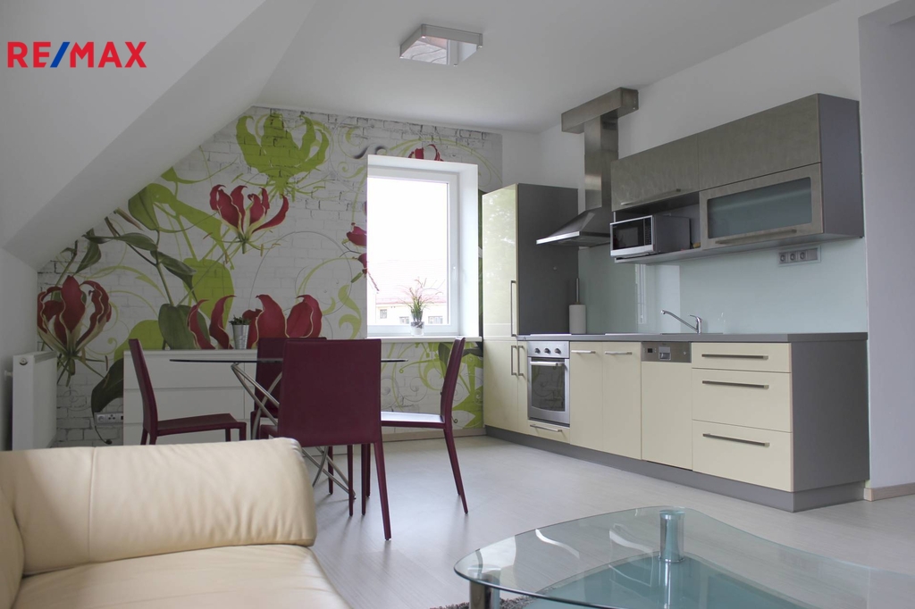 obývací pokoj s kuchyňským koutem