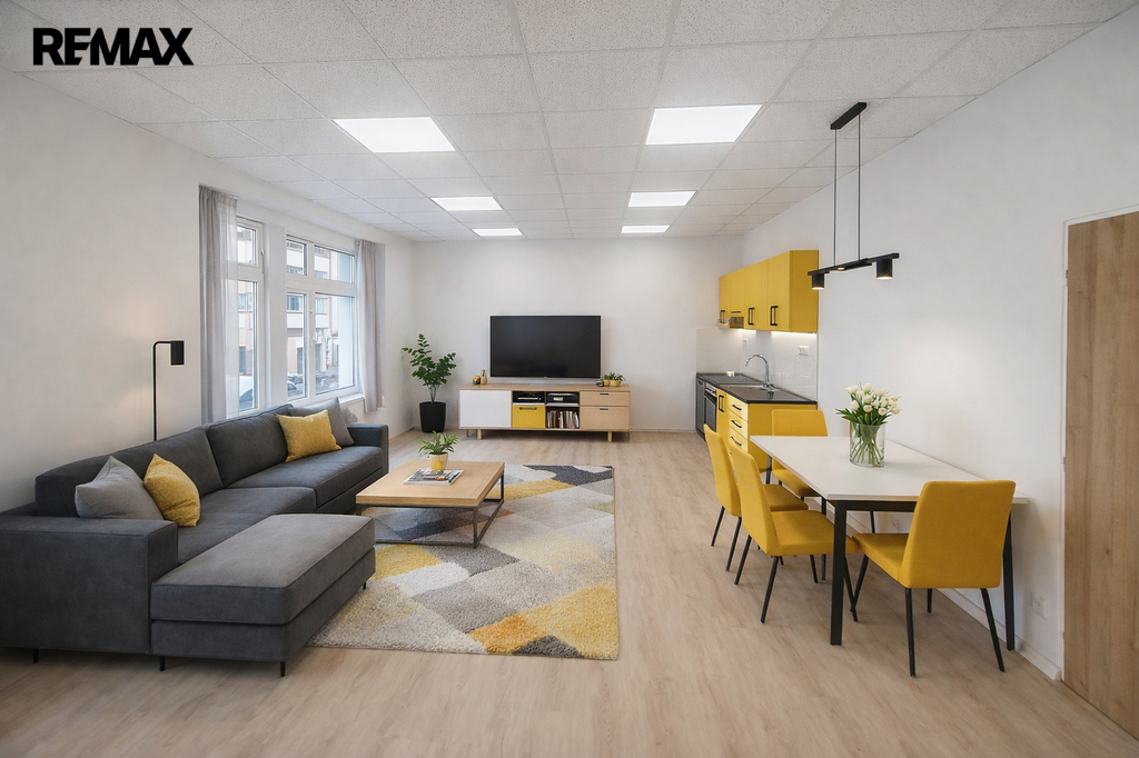 Vizualizace - kuchyň/obývák