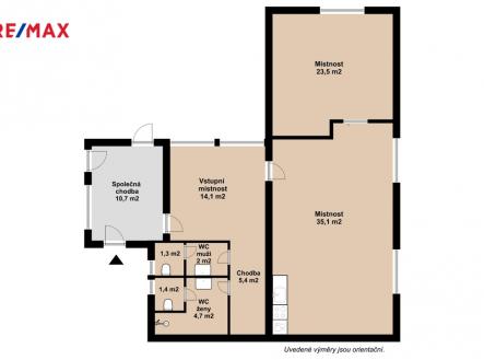 Půdorys | Pronájem - kanceláře, 88 m²