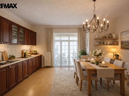 Vizualizace - kuchyně s jídelnou | Prodej bytu, 3+1, 92 m²
