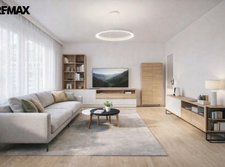 Vizualizace - obývací pokoj | Prodej bytu, 3+1, 84 m²