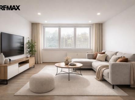 Vizualizace - obývací pokoj | Prodej bytu, 2+1, 50 m²