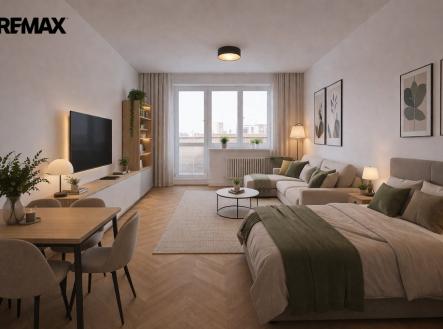 Vizualizace - pokoj | Prodej bytu, 1+1, 42 m²