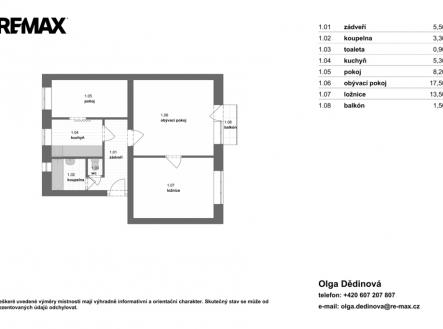 pudorys.jpg | Prodej bytu, 3+1, 54 m²