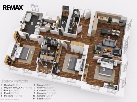 3d-layout.jpg | Prodej bytu, 3+kk, 150 m²