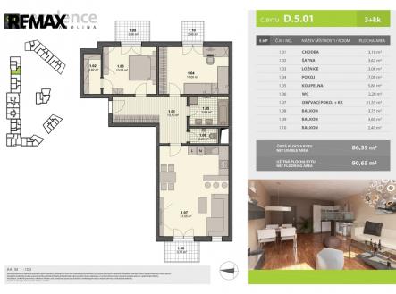 d501.jpg | Pronájem bytu, 3+kk, 86 m²