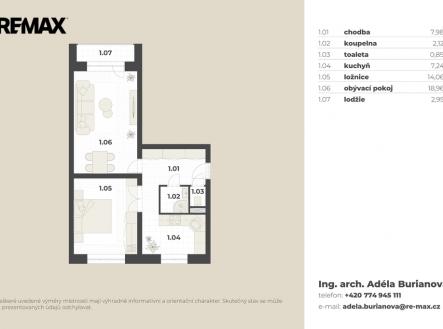 pudorys-bytu.jpg | Pronájem bytu, 2+1, 51 m²