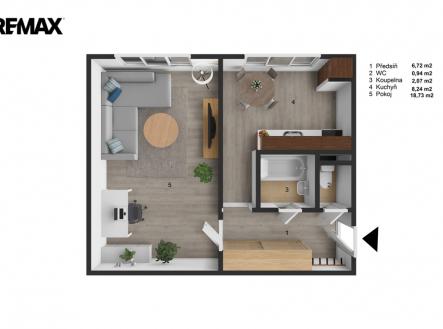 pudorys.jpg | Prodej bytu, 1+1, 36 m²