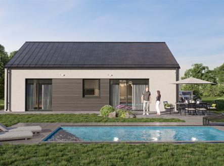 bazén s trávník, patio, a bazén | Prodej - dům/vila, 93 m²