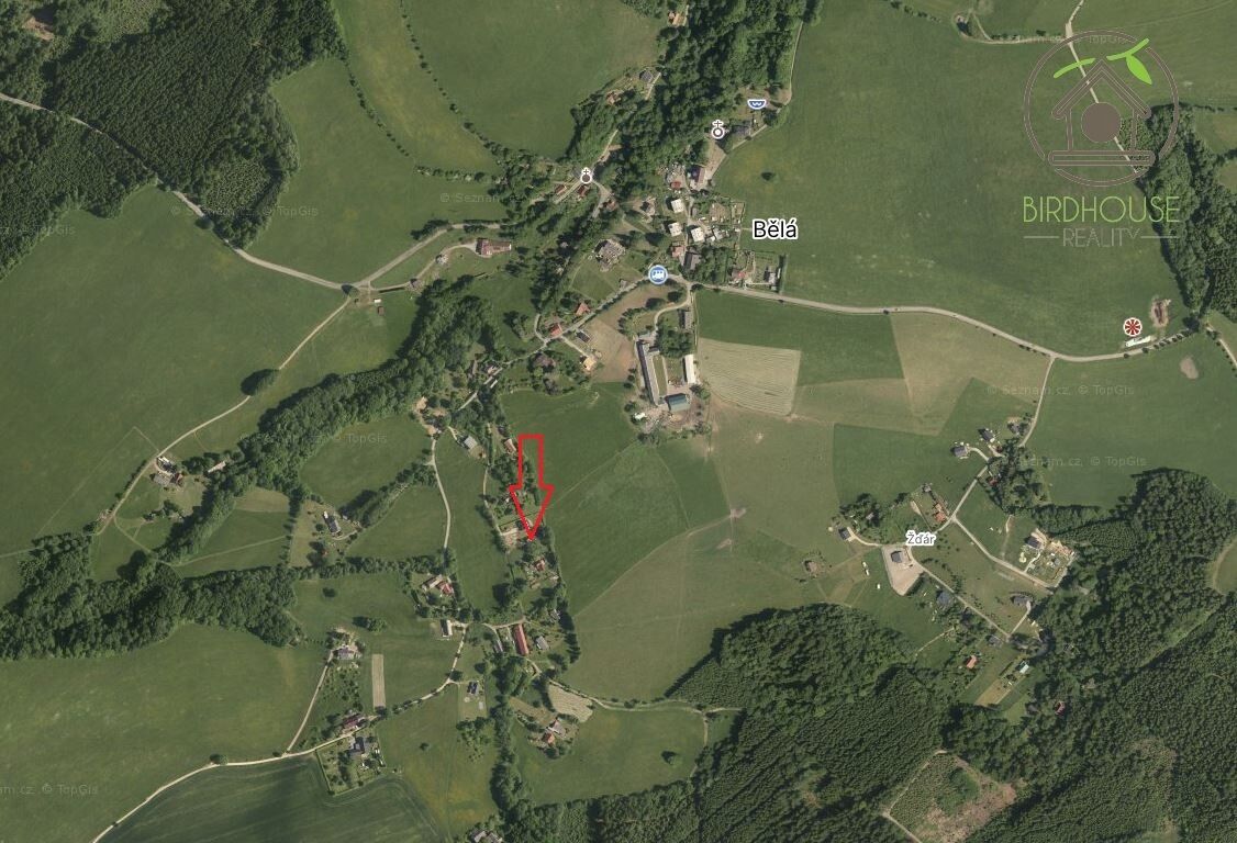 Prodej pozemku 1288 m2 v obci Bělá u Liberka