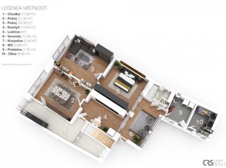 3D-layout Kuřim | Prodej - dům/vila, 124 m²
