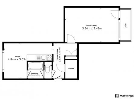 394Seifertova_FloorPlan_w1f5bynug8iirg5gb5yu92yec | Prodej bytu, 1+1, 41 m²