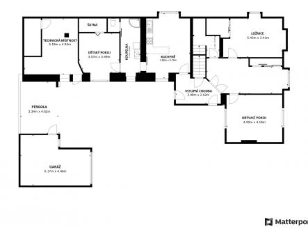 PŮDORYS PŘÍZEMÍ | Prodej - dům/vila, 163 m²