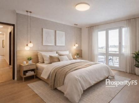 Vizualizace - ložnice | Prodej bytu, 3+1, 74 m²