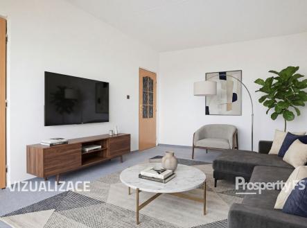 Obývák vizualizace | Prodej bytu, 2+1, 67 m²