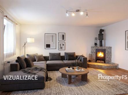 Obývák vizualizace | Prodej - dům/vila, 192 m²