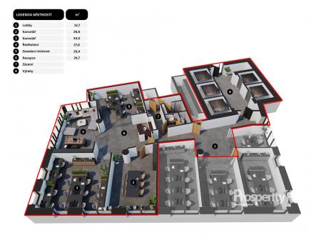 Půdorys | Pronájem - kanceláře, 142 m²