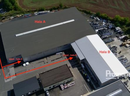 dron_popis hal  | Pronájem - komerční objekt, sklad, 5 400 m²