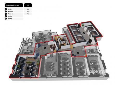 Půdorys | Pronájem - kanceláře, 34 m²