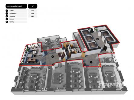 Půdorys | Pronájem - kanceláře, 27 m²
