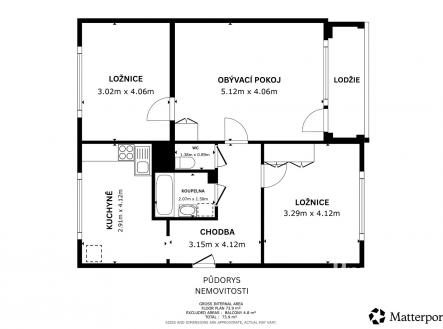 PŮDORYS | Prodej bytu, 3+1, 77 m²