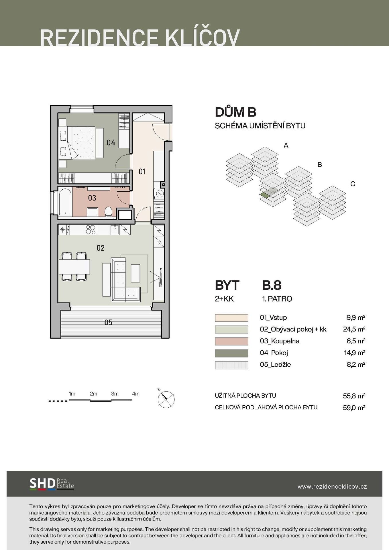 Byt 2+kk - 59 m²