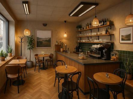 20250414_1723_Proměna na stylovou kavárnu_remix_01jrte8mk8f7dtg2e0bxn2g6ts (1).jpeg | Prodej - obchodní prostor, 145 m²