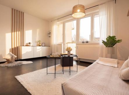 obývací místnost + balkon | Prodej bytu, 4+kk, 83,6 m²