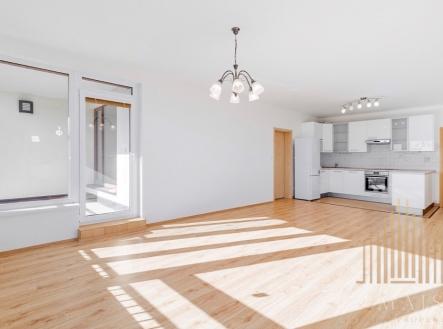 Obývací pokoj s kk | Pronájem bytu, 3+kk, 95 m²