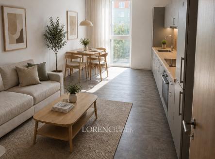 Vizualizace_byt_VII | Pronájem bytu, 2+kk, 37 m²