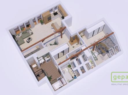 gaapar-podkrovn-byt-3d-02.jpg | Prodej bytu, 2+kk, 150 m²