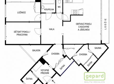 pudorys-byt-kettnerova-praha-5-stodulky.png | Prodej bytu, 3+kk, 108 m²